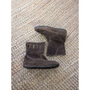 FitFlop Boot 8 Chocolate Brown Suede  Buckle Wobbleboard Winter Boots Slouchy